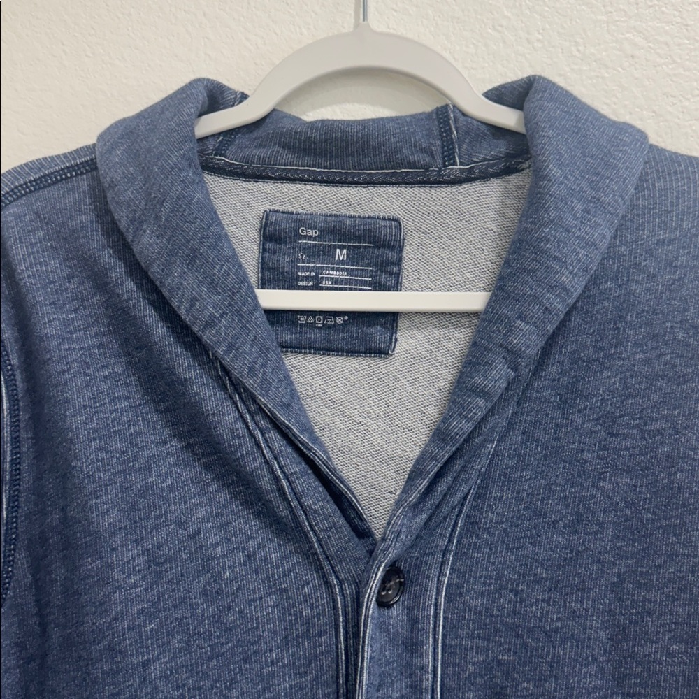 GAP Men's Dark Blue Cardigan Sweater - Picture 2 of 5